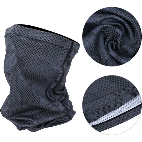 Cache-cou multifonction en soie glacée pour cyclisme - Foulard anti-vent camouflage noir - Accessoire sportif extérieur (1/5)