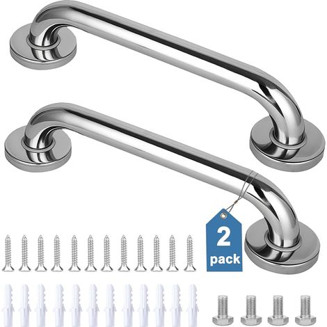 Barre d'appui antidérapante pour salle de bain - Barre de douche en acier inoxydable de haute qualité, barre de sécurité argentée, barre de maintien pour salle de bain (argent)-AquaForge (1/5)