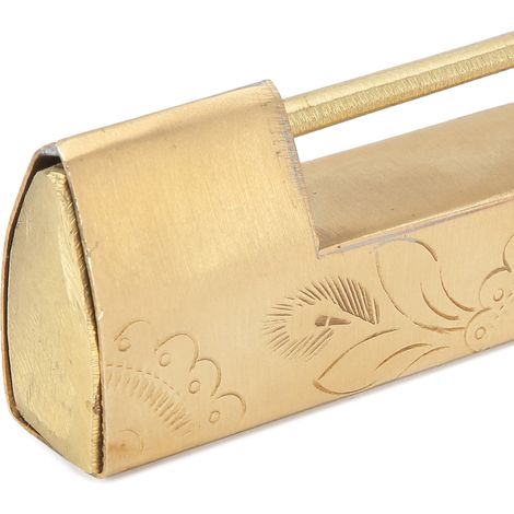 Candado con llave para cajas Estilo chino antiguo tallado Latón Distancia entre orificios: 6,5 cm Alta calidad (1/5)