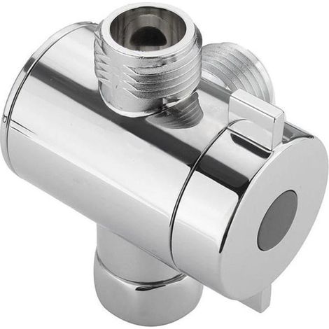 Robinet de douche à 3 voies avec inverseur, vanne d'inversion, système universel pour salle de bain, pièce de rechange chromée. (1/5)