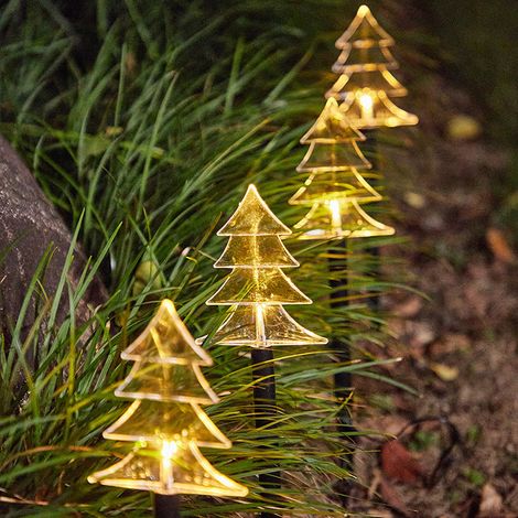 Lumières Solaires Étoiles de Noël Extérieur Économie d'Énergie Étanches pour Jardin Allée Pelouse Terrasse Décoration