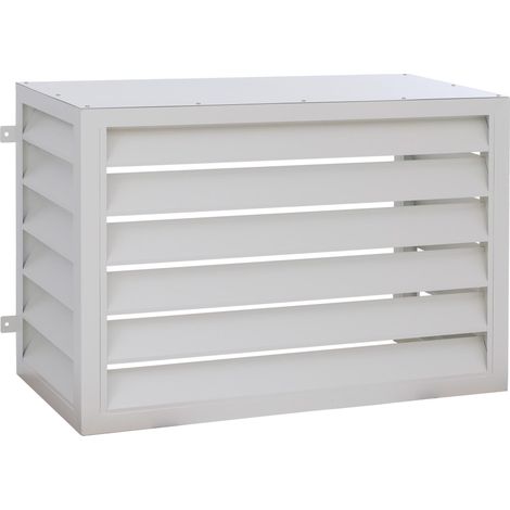 Verkleidung für Klimaanlage/Wärmetauscher HHG-565, Abdeckung Schutzgitter, Metall 70x104x50cm grau-weiß
