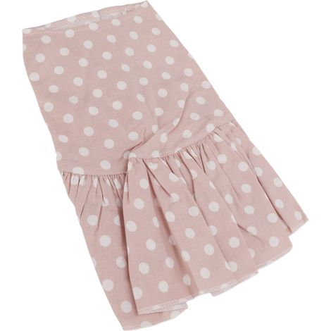 Robe à pois pour chienne, respirante et confortable, jupe d'été idéale pour le quotidien, les mariages, les anniversaires et les fêtes. Rose à pois, taille S. (1/5)
