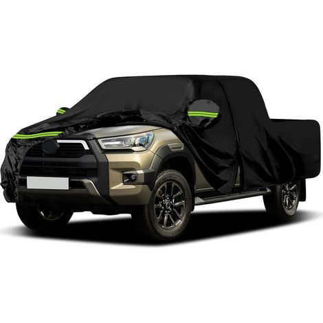 Bâche Voiture Extérieur Compatible avec 2004-2024 Hilux Crew Cab, Complète Housse Protection Voiture Étanche Respirante avec Fermeture éclair de Porte et Bandes Coupe-Vent (1/5)