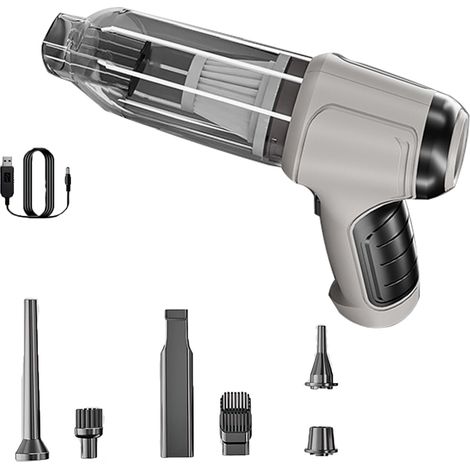 Aspirateur Voiture sans Fil Portable, 3-en-1 Nettoyeur Multifonction, Aspirateur à Main Léger pour Auto, Maison, Bureau - Blanc (180 caractères max) (1/5)