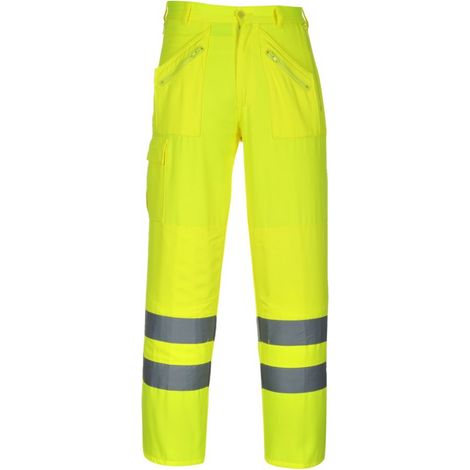 Pantalon haute visibilité Portwest Action poches genouillères Jaune S. (1/4)
