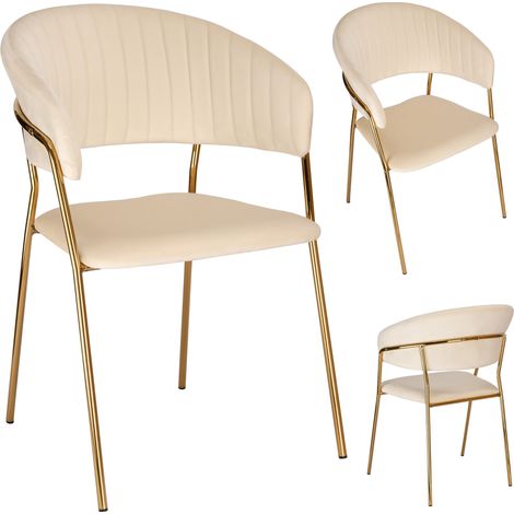 Poltrona in velluto beige COLIN GOLD