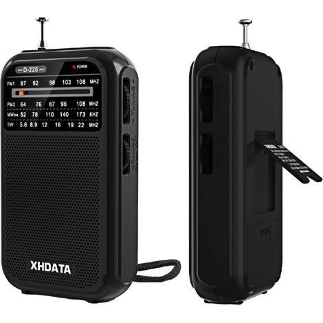 Radio Portable FM AM SW, PosteRadio à Piles(AA), Radio à Transistors avec Prise Casque, Excellente Réception, PosteRadio FM pour Cadeau, Famille, aîné (Noir) (1/5)