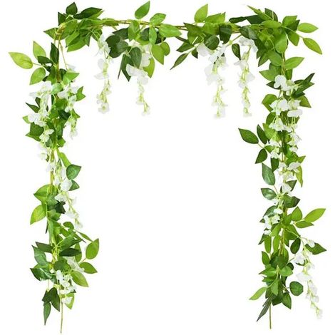 Guirlande de plantes artificielles de glycine,210cm, fausses fls de lierre, pour décorer un arc de mariage ou une fête prénatale (1/4)