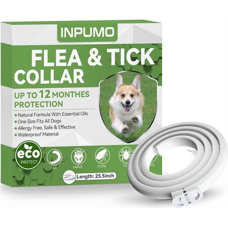 Collier Anti Puces pour Chien, Réglable Collier Antiparasitaire Chien 12 Mois, Naturel Imperméable Élimine Puces, Tiques, Poux, Essentielles 100% Naturelles 1pcs (1/5)