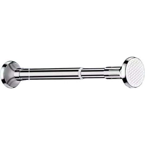 Barre pour rideau de douche, Tringle à Rideau de Douche télescopique en Acier Inoxydable sans perçage (Couleur : Argent, Taille : 70-120 cm) (1/4)