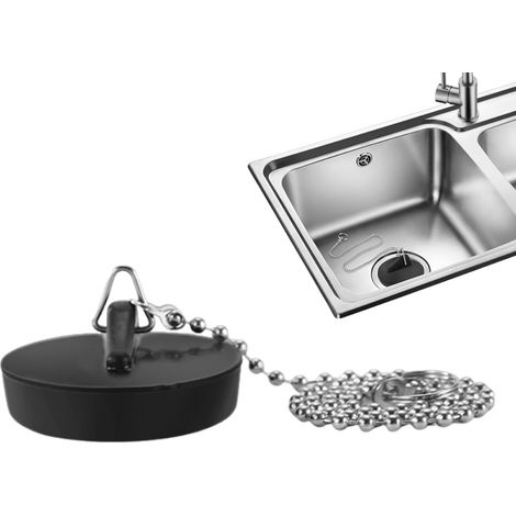Bouchon vidange lavabo, 4,5x2,2x4 cm, anti-fuite, pour bonde (1/5)