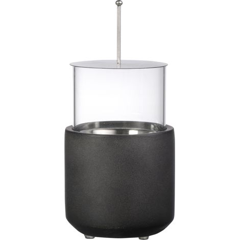 Cheminée Bioéthanol Table 0.4L Gris Foncé 12x12x19cm (1/5)