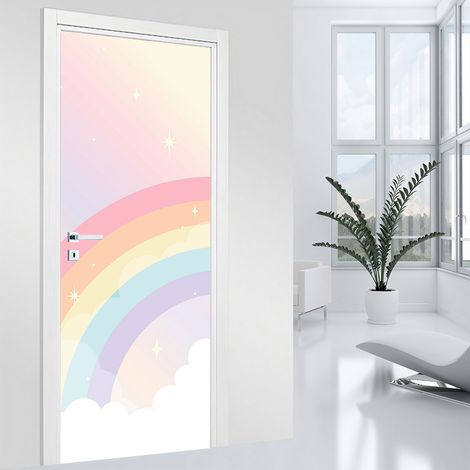 Stickers pour porte - Arc-en-ciel - 63 x 205 cm - Adhésif MAT (1/2)