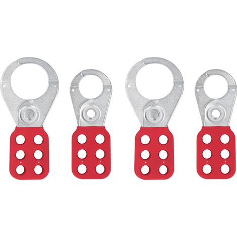 Ortviai Verrouillage de sécurité industriel 6 trous en acier galvanisé avec poignée en nylon – 2 pièces (1" + 1,5")