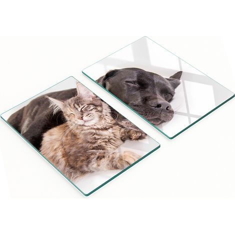 Tavole decorative multifunzionali da cucina in legno temperato con motivo cane e gatto, 2x40x52 cm (1/5)