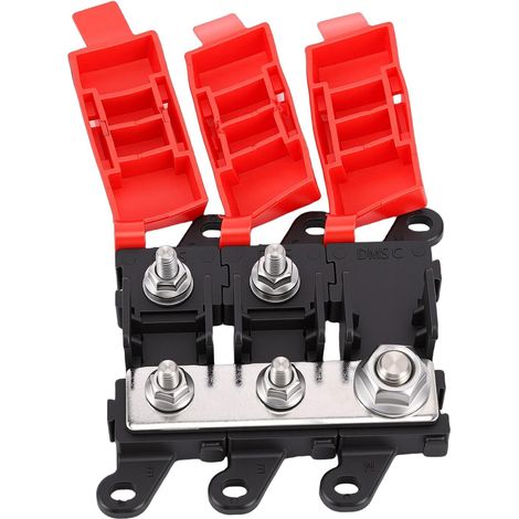 Porte-fusible à Courant élevé 200 A Bloc de Fusibles boulonné 1 en 2 Sorties pour Voiture, Bateau, Yacht, Camping-car (1/5)