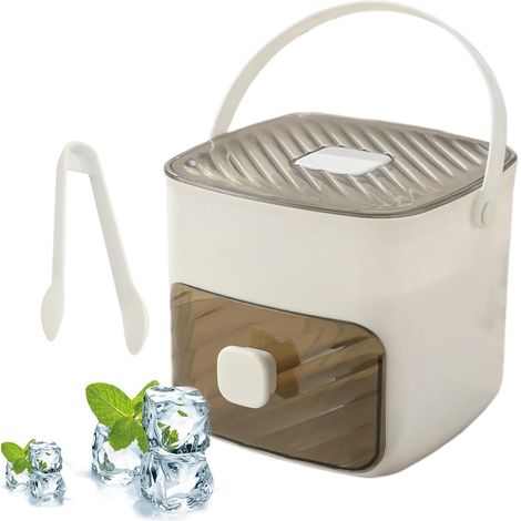 Bac à Glaçons avec Couvercle Grande Capacité à Pression Poignée Bicouche Pour Glaçons, Boissons Froides, Cocktails, Fêtes, Pique-Nique en Plein Air, Bateau, Camping, (1/5)