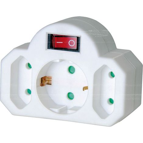Splitter de Toma de AlimentaciÃ³n On/Off 1 x Schuko / 2 x Euro Blanco