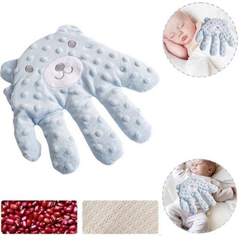 Pièce - Coussin apaisant pour les mains de bébé - Tapis de sommeil pour bébé - Coussin apaisant pour les mains - Coussin électrique apaisant pour le sommeil des mains de bébé - Bleu - 24 x 25 cm