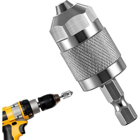 CCYKXA Bohrfutter – Professioneller 6,35-mm-Konverter, Schnellwechsel-Sechskantschaftfutter, 3-Backen-Futter, Schraubendreher-Bit-Konverter  Schnellwechsel-Konverter