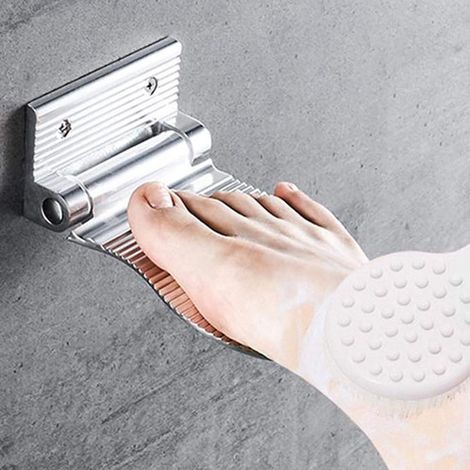 Rutschfeste Fußstütze – Wandmontierte Aluminiumplattform – Edelstahl in Luftfahrtqualität – Inkl. Befestigungsschrauben (1/5)