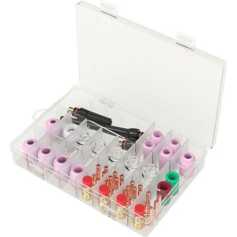Kit 68 Pièces Accessoires Soudure TIG pour WP-17/18/26, Lentilles de Gaz et Coupelles en Verre Résistantes à la Chaleur (1/5)