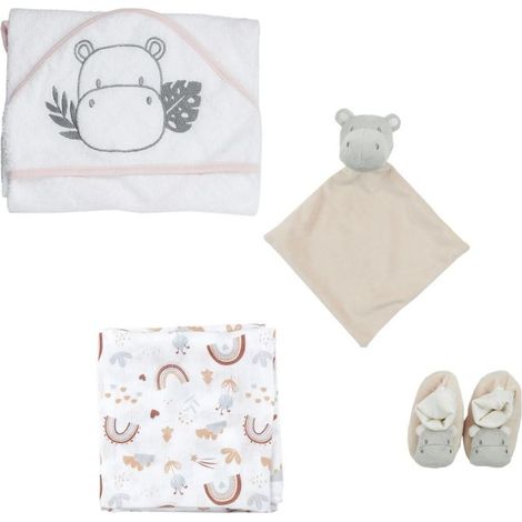 Paris Prix - Coffret Naissance 4 Pièces hippo 0-3 Mois Naturel (1/5)