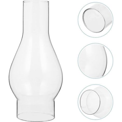 Glaslampenschirm für Öllampe, Glasfeuerstelle für Petroleumlampe, Lampenschirm für Kerosinlampe, austauschbares Zubehör (16,5 cm)