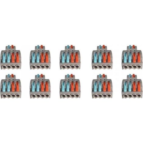 10 Sdoppiatore Elettrico Compatto Connettore Morsetto Elettrico Cavo Connettore 2P-4P