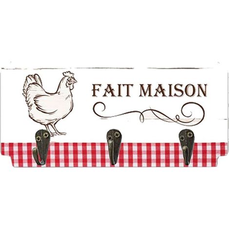 Patère de salle de bain en MDF – 3 crochets pour torchons – Dimensions 8x17.5x1.5 cm – Fixation murale facile – Sud Trading (1/2)