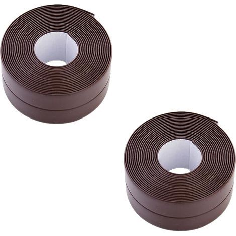 Caulking tape, sealing tape for kitchen sink, toilet, bathroom, 2 rolls (3.2 m x 2.2 cm, brown) (1/5)