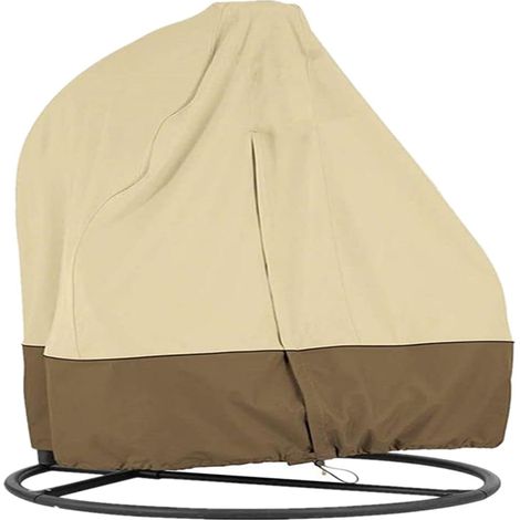 Couverture de Chaise Suspendue Housse Fauteuil Suspendu Imperméable Meuble avec Fermeture à Glissière 230x200cm Beige (1/4)