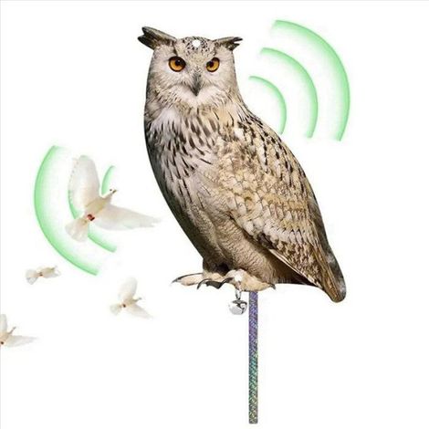 Répulsif Oiseaux - Hibou En Acrylique Avec Bande Réfléchissante - Pour Jardin Verger Balcon Terrasse - 2 Pièces (1/5)