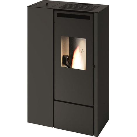 Punto Fuoco, Stufa pellet Clelia, 11 kW, Acciaio verniciato, Nero, Con telecomando