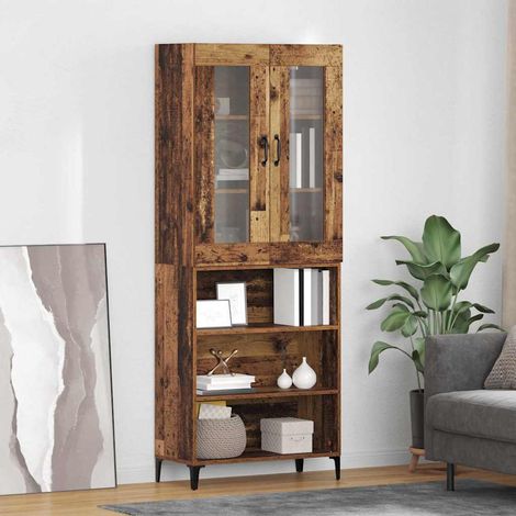 vidaXL  Highboard  Old Wood 69.5 x 34 x 180 cm Engineered Wood