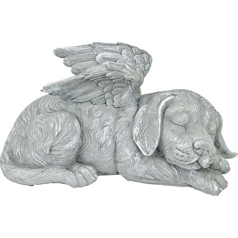 Design Toscano Cani Angeli Statua Tributo Lapide Statua Tributo, poliresina, finitura color pietra, 25,5 cm (1/4)