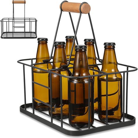 Support Bouteille de Vin en Métal Portable Porte-Épices Intégré, Rangement Pratique pour Bar Cuisine (1/5)