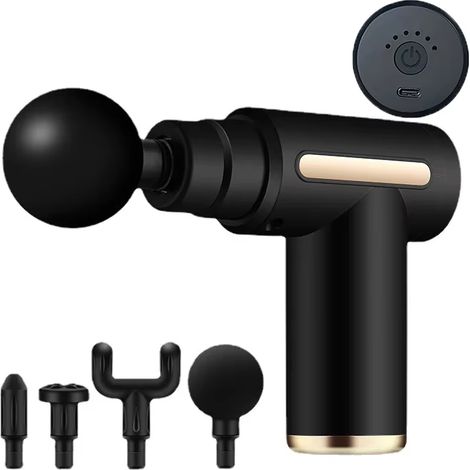 (Bouton noir pour la mise sous tension) Appareil de massage vibrant avec têtes de massage à rouleaux pour la relaxation musculaire et la remise en forme. (1/5)