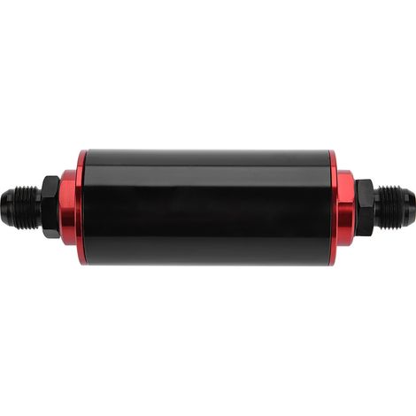 Hochleistungs-AN8-100-Mikron-Aluminium-Inline-Kraftstofffilter für Pkw und Lkw, schwarz, benzingeeignet, hoher Durchfluss, universell (1/5)