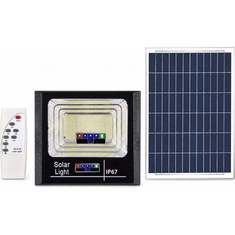 Projecteur LED Solaire Extérieur 400 W, 600 LED, IP67, Télécommande, Capteur Crépusculaire et Minuterie (1/5)