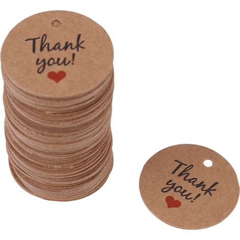 100 étiquettes kraft marron faites main pour mariage, cadeaux, desserts, bijoux, étiquettes de prix 1 (1/5)