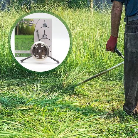 Tête de débroussailleuse à fil d'acier pour coupe-bordures de jardin et tondeuse à gazon 3 têtes (1/5)