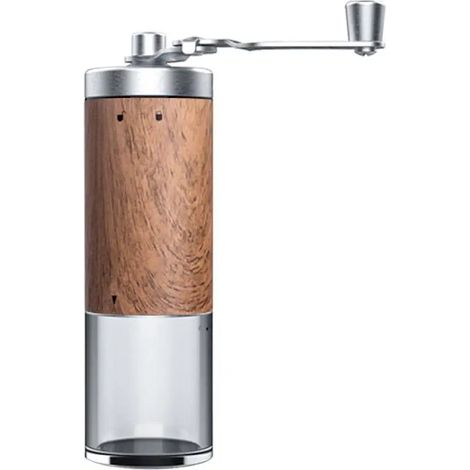 Molinillo de café manual, molinillo de café portátil con manivela, exterior con acabado de madera. Para uso doméstico, así como para viajes y cocina. (1/5)