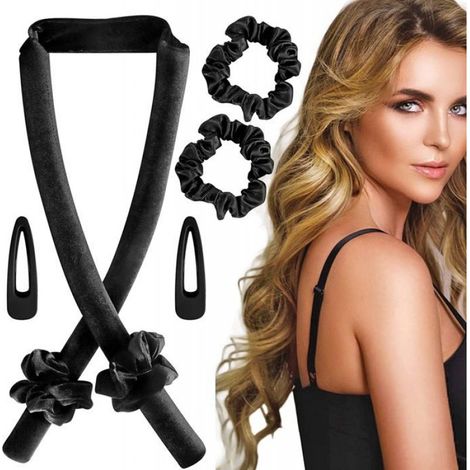 Rouleau De Bouclage Sans Chaleur - En Velours Doux - Pour Cheveux Tous Types - Avec Bandeau Et Accessoires - Lot De 7 Pièces (1/5)