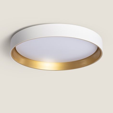LED-Deckenleuchte 30W Rund Metall Ø550mm CCT Wählbar Big Broadway Weiß / Gold