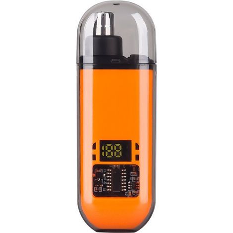 Tondeuse nez et oreilles - Tondeuse nez - Tondeuse à poils de nez - Tondeuse à poils d'oreilles - Tondeuse nez rechargeable - Affichage numérique - Pour la maison et les voyages - Unisexe - Orange - A (1/4)