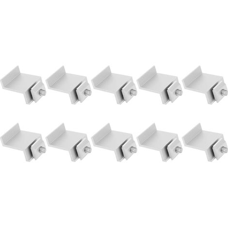 10 Pièces de Serre-Panneaux Solaires en Alliage d'Aluminium, Fixation Photovoltaïque Z Étanche pour Installation PV (1/5)