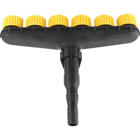 Arroseur rotatif multi-têtes ABS Noir/Jaune 3 à 6 buses réglables anti-fuite pour pelouse jardin cour extérieur (1/5)