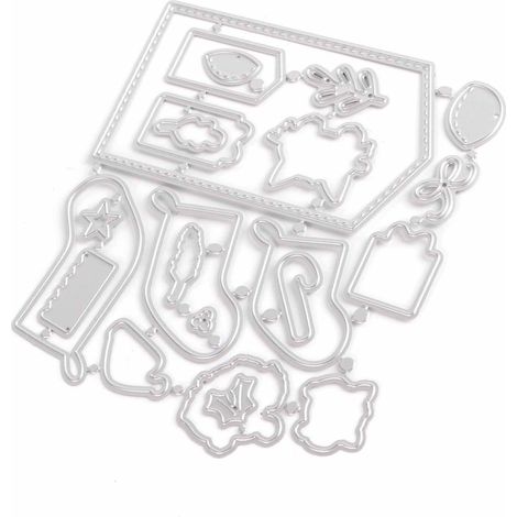 Matrices de découpe en métal pour le scrapbooking et la création de cartes de Noël à faire soi-même, avec pochoir à gaufrer et décoration photo.